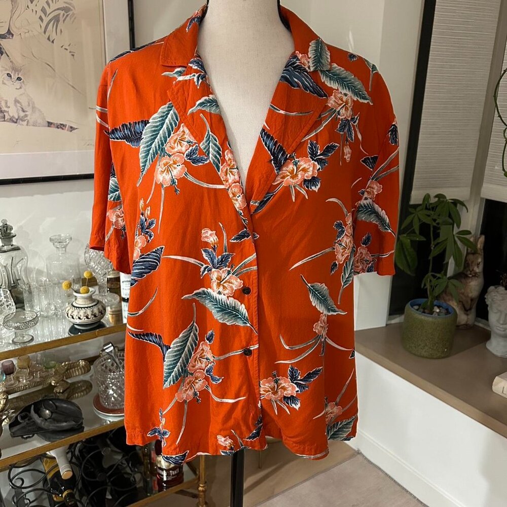 Women's Orange and Red Shirt